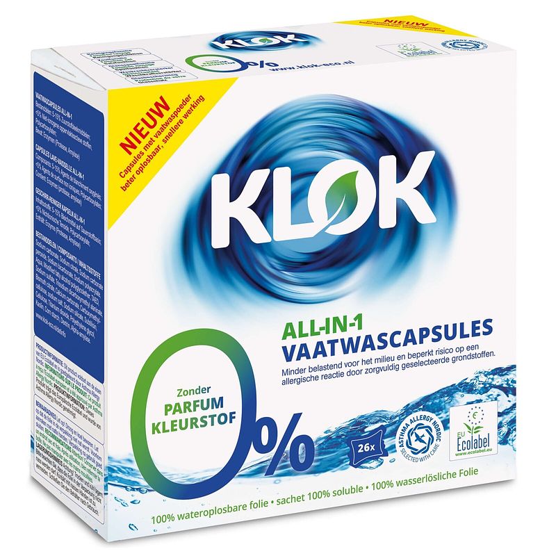 Foto van Klok allin1 vaatwascapsules