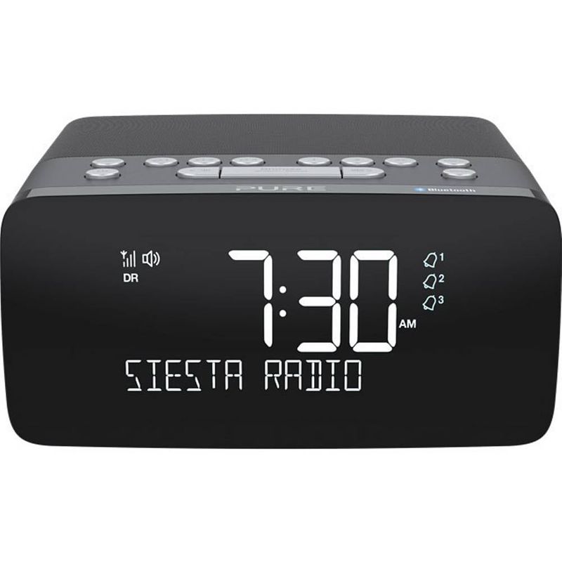 Foto van Pure siesta charge wekkerradio dab+, vhf (fm) bluetooth, usb accu laadfunctie grafiet