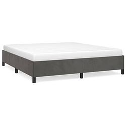 Foto van The living store bedframe fluwelen donkergrijs 203x183x35cm geschikt voor 180x200cm matras - stabiele poten -