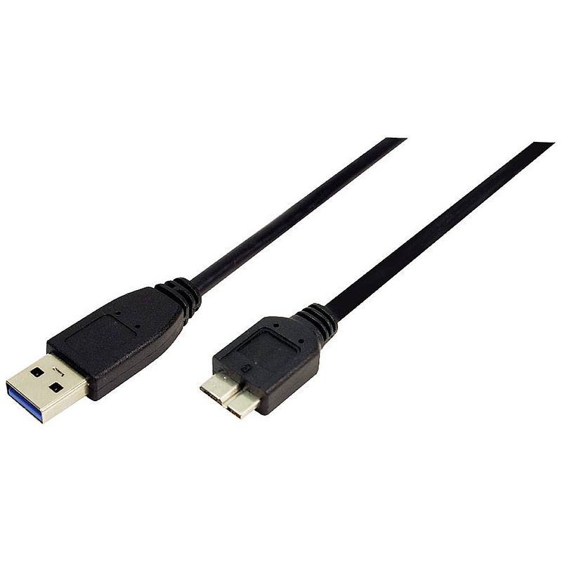 Foto van Logilink usb-kabel usb 3.2 gen1 (usb 3.0 / usb 3.1 gen1) usb-a stekker, usb-micro-b 3.0 stekker 0.60 m zwart cu0037