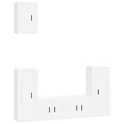 Foto van The living store tv-meubelset - the living store - tv-meubel - 57 x 34.5 x 40 cm - hoogglans wit