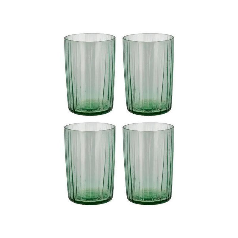 Foto van Bitz waterglas kusintha groen 280 ml - 4 stuks