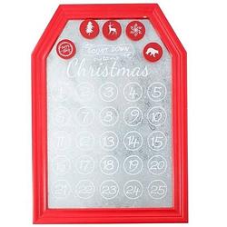Foto van Kerst decoratie planbord / magneetbord rood 31 x 45 cm - kerst adventskalenders