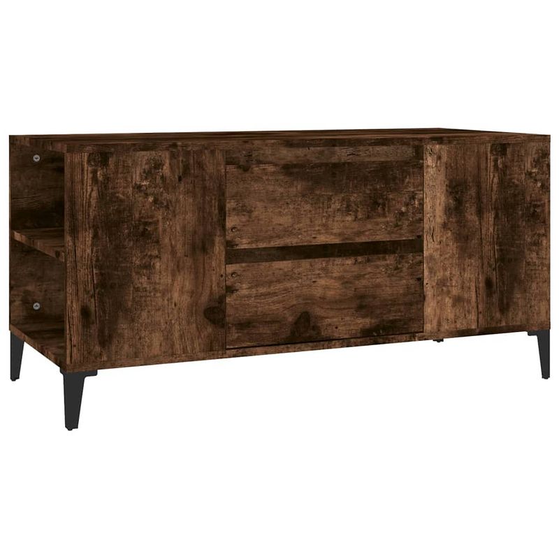 Foto van The living store tv-meubel urban - industrieel - 102 x 44.5 x 50 cm - gerookt eiken