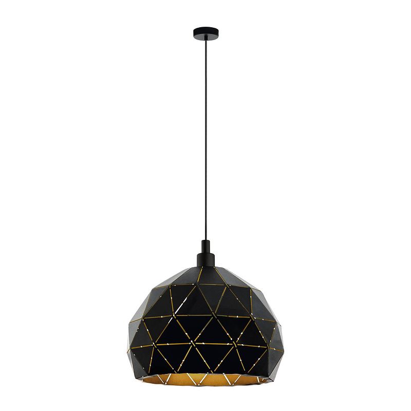 Foto van Eglo roccaforte hanglamp - e27 - ø 40 cm - zwart/goud