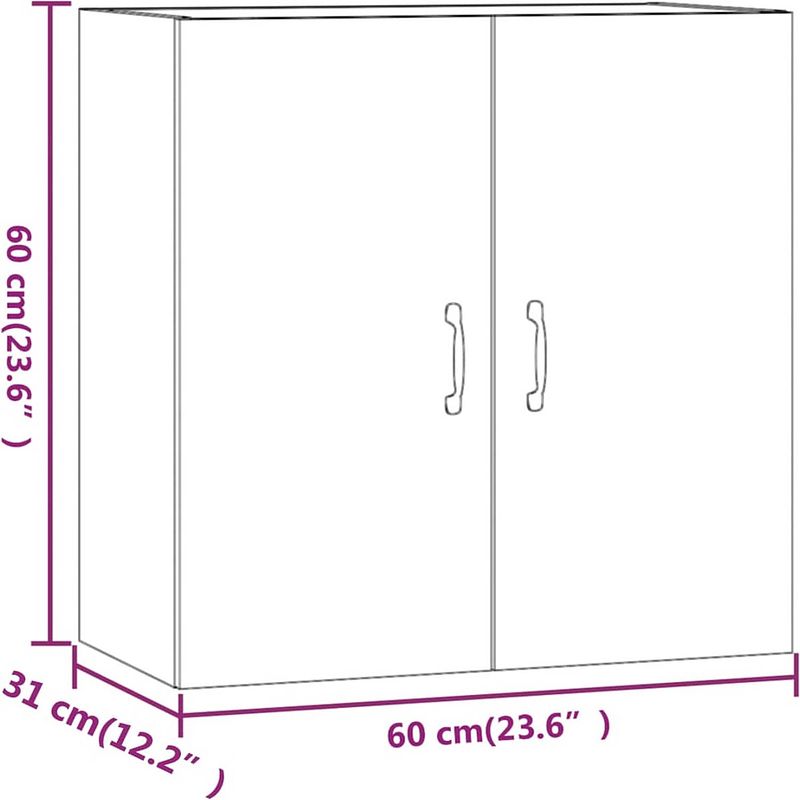 Foto van The living store wandkast - betongrijs - 60 x 31 x 60 cm - opbergkast met 2 deuren