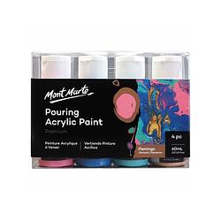 Foto van Mont marte® pouring paint flamingo - 4 potjes pouringverf a 60 ml