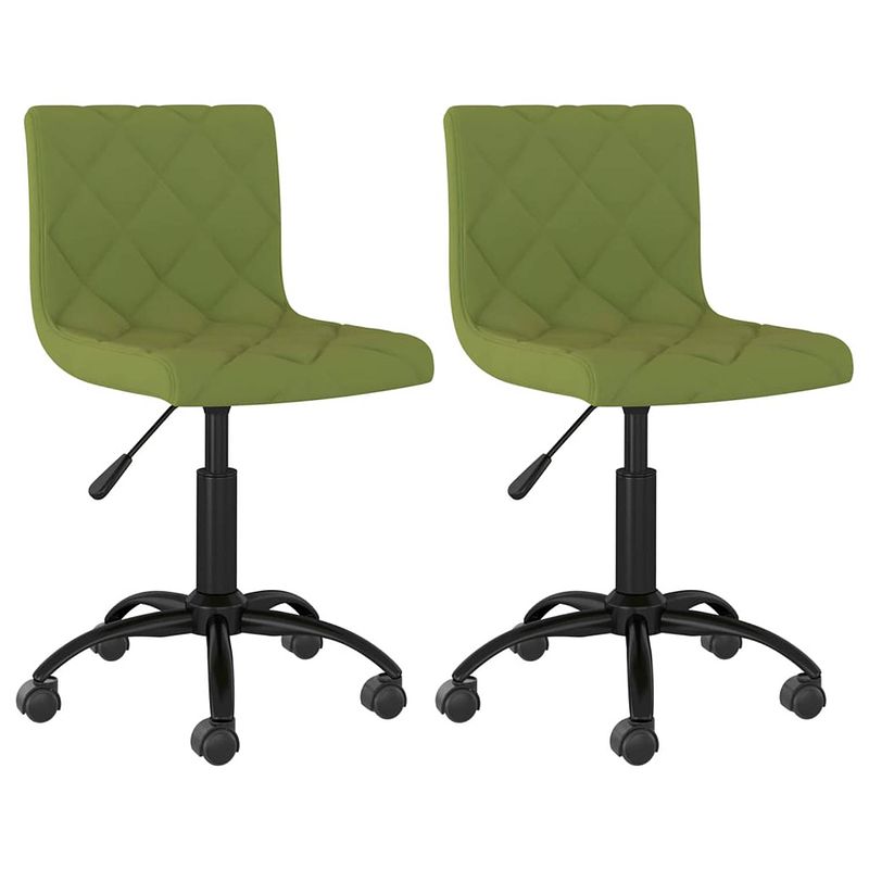 Foto van The living store eetkamerstoelen draaibaar set van 2 - lichtgroen - 40 x 43 x (76-87.5) cm - fluweel