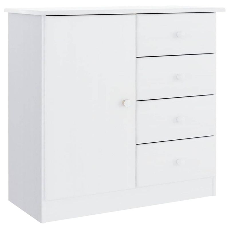 Foto van Vidaxl dressoir alta 77x35x73 cm massief grenenhout wit