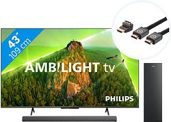 Foto van Philips 43pus8108 - ambilight (2023) + soundbar + hdmi kabel