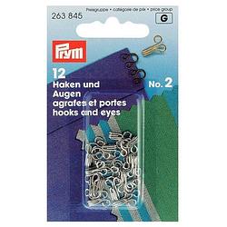 Foto van Prym haken en ogen messing zilverkleurig no. 2