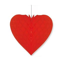 Foto van Bruiloft decoratie hart rood 28 x 32 cm - hangdecoratie