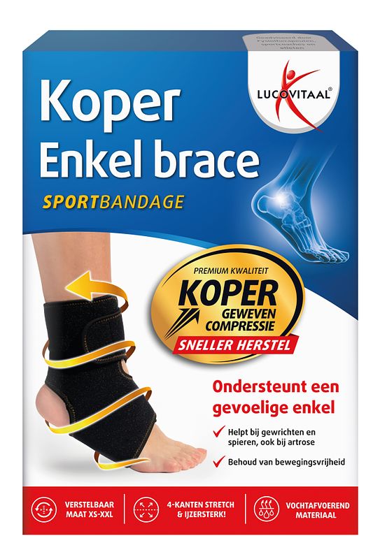 Foto van Lucovitaal enkel brace koper