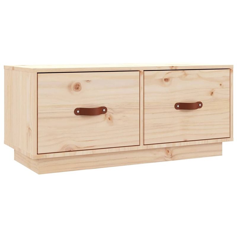 Foto van The living store televisiemeubel grenenhout tv-kast - 80 x 34 x 35 cm - stabiel en ruime opbergruimte