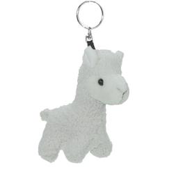 Foto van Dieren sleutelhanger witte alpaca 12 cm - knuffel sleutelhangers