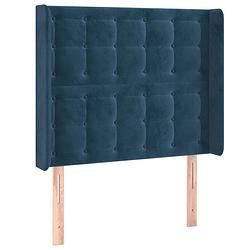 Foto van Vidaxl hoofdbord met randen 93x16x118/128 cm fluweel donkerblauw