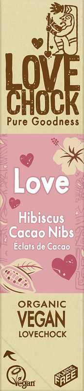 Foto van Lovechock bar love hibiscus cacoa nibs biologisch