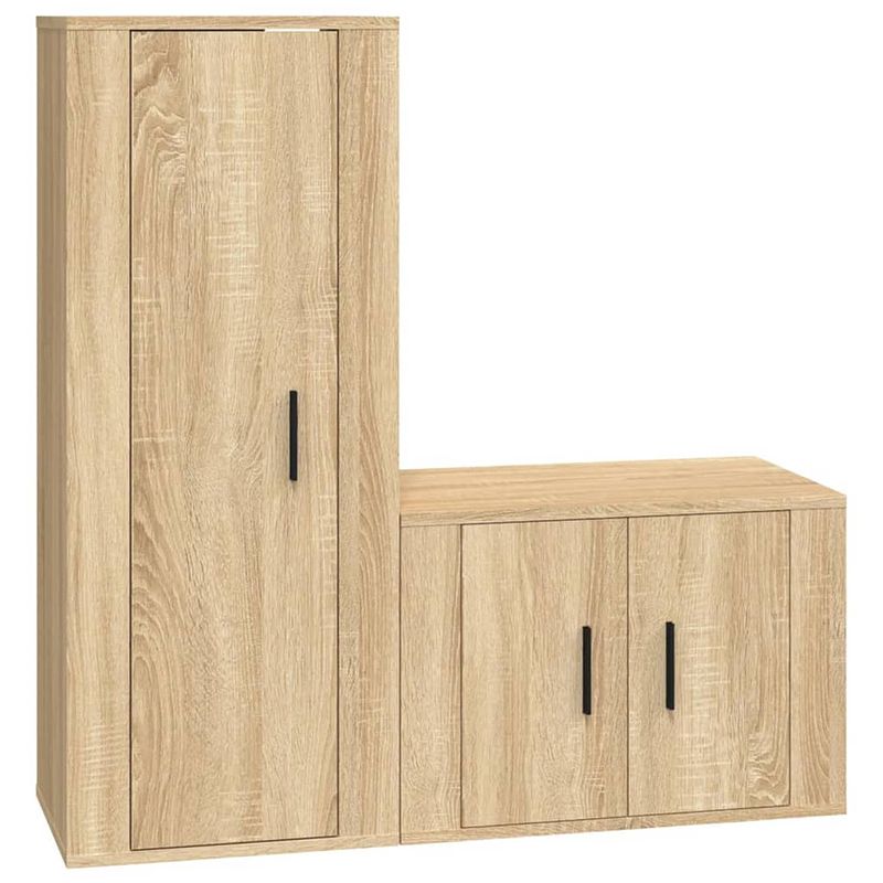 Foto van The living store televisiekastenset - sonoma eiken - 57x34.5x40cm - 40x34.5x100cm - trendy en praktisch