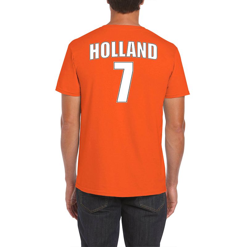 Foto van Holland shirt met rugnummer 7 - nederland fan t-shirt / outfit voor heren 2xl - feestshirts