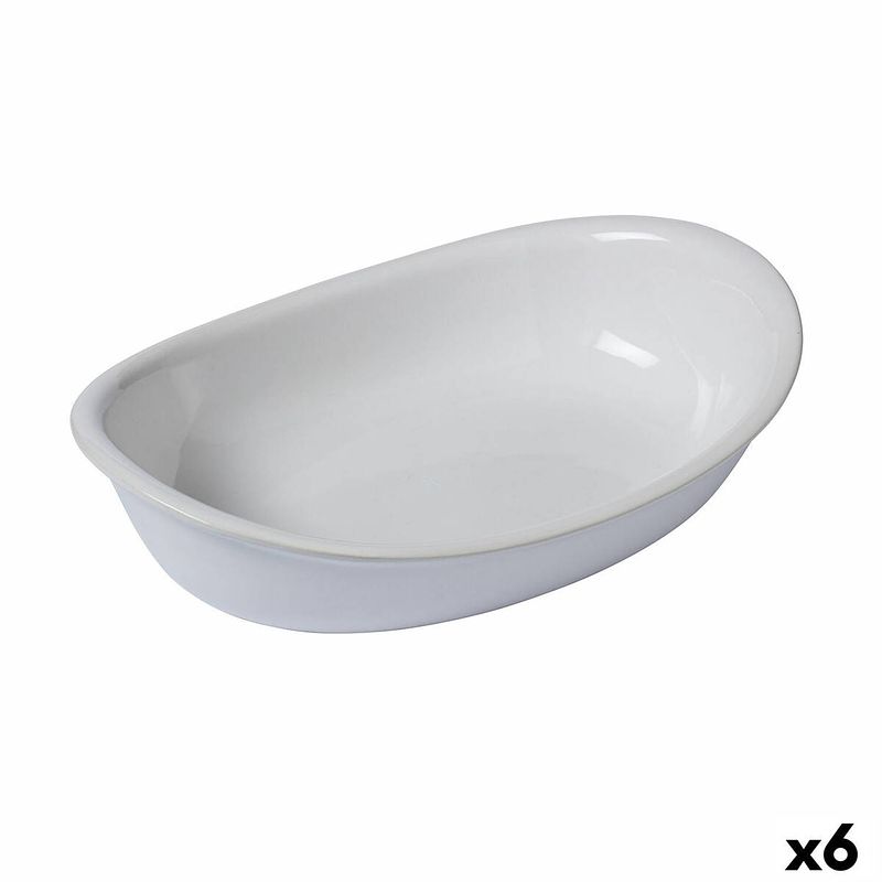 Foto van Ovenschaal pyrex supreme ovaalvormig 31 x 21 x 7,5 cm keramisch wit (6 stuks)