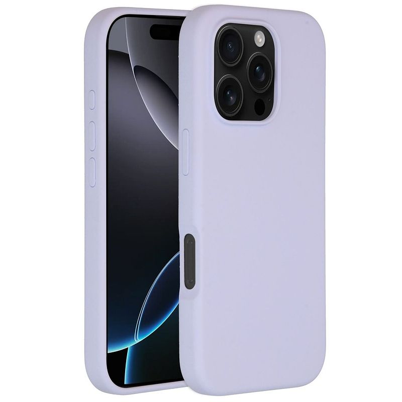 Foto van Accezz liquid silicone backcover met magsafe iphone 16 pro telefoonhoesje paars