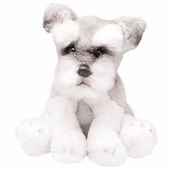 Foto van Pluche schnauzer wit/grijs knuffel hond 13 cm - knuffel huisdieren
