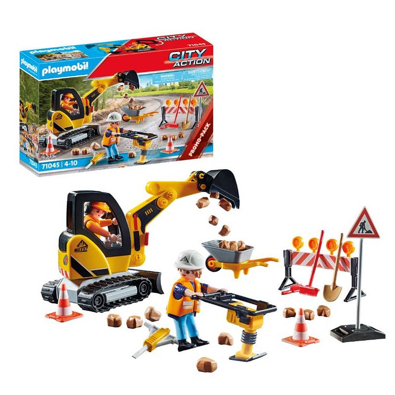 Foto van Playmobil city action wegenbouw 71045