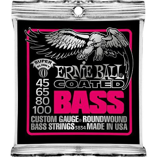 Foto van Ernie ball 3834 coated bass super slinky 45 - 100 snarenset