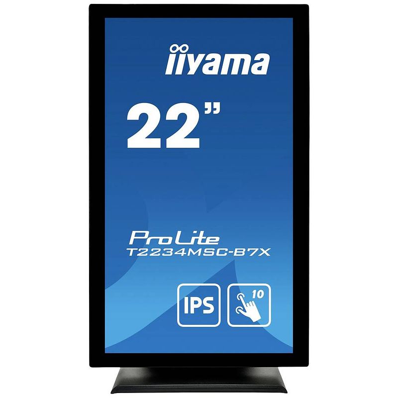 Foto van Iiyama prolite t2234msc-b7x led-monitor 55.9 cm (22 inch) energielabel f (a - g) 1920 x 1080 pixel full hd 8 ms displayport, hdmi, vga, usb ips led