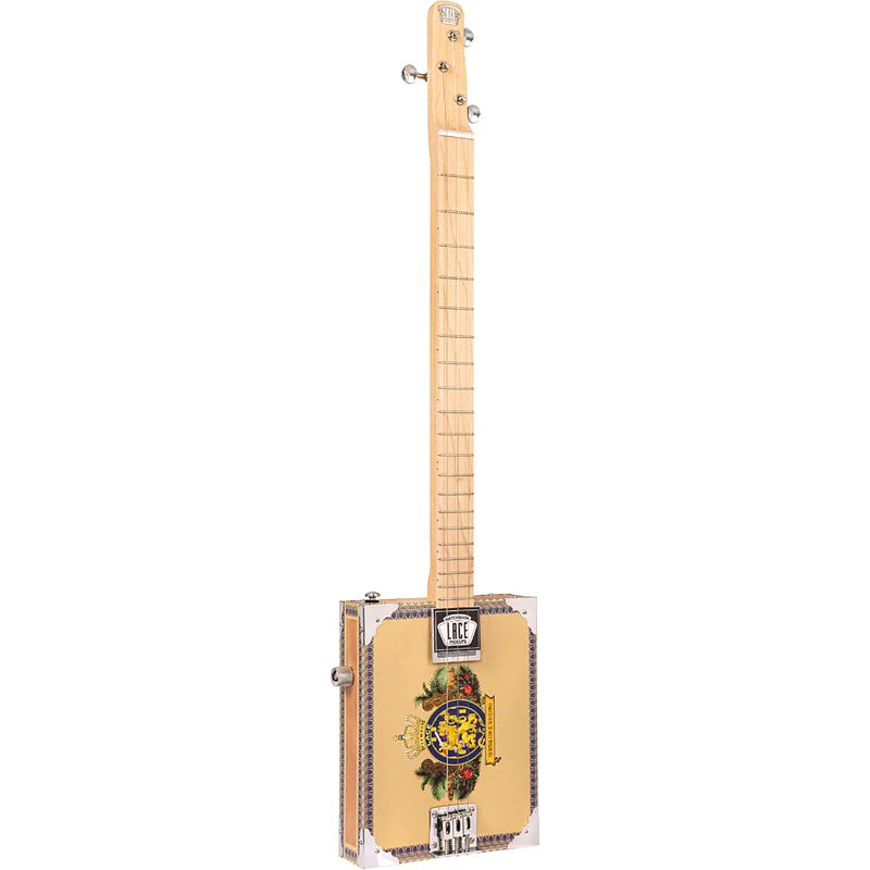 Foto van Lace cigar box guitar royalty 3-string 3-snarige elektrische gitaar