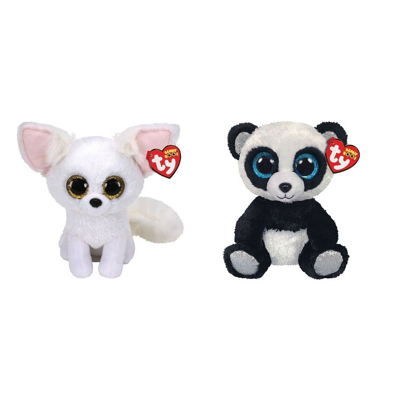 Foto van Ty - knuffel - beanie boo's - phoenix fox & bamboo panda