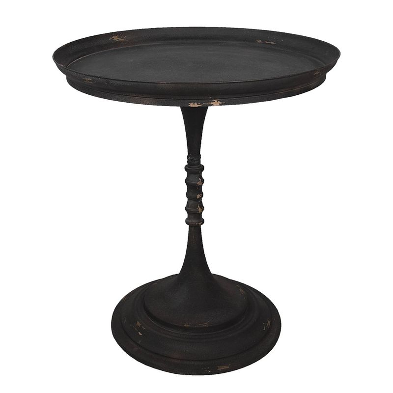 Foto van Clayre & eef bijzettafel ø 60x68 cm bruin ijzer rond side table tafeltje bruin side table tafeltje