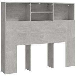 Foto van The living store wandhoofdbordkast - betongrijs - 120 x 19 x 103.5 cm - bewerkt hout