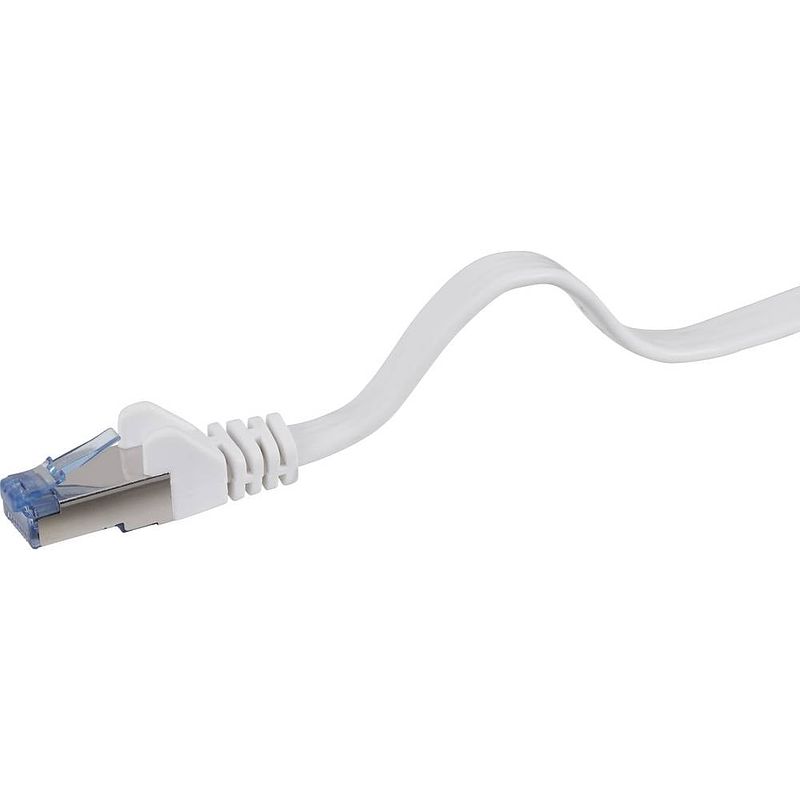 Foto van Renkforce rf-4149852 rj45 netwerkkabel, patchkabel cat 6a u/ftp 15.00 m grijs zeer flexibel, snagless, vlambestendig 1 stuk(s)