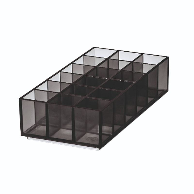 Foto van Idesign - lipstick organizer met 18 vakken, 20.3 x 10.2 x 5.1 cm, smoke - idesign sarah tanno collection