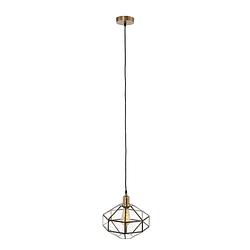 Foto van Retro hanglamp - steinhauer - glas - retro - e27 - l: 38cm - voor binnen - woonkamer - eetkamer - brons