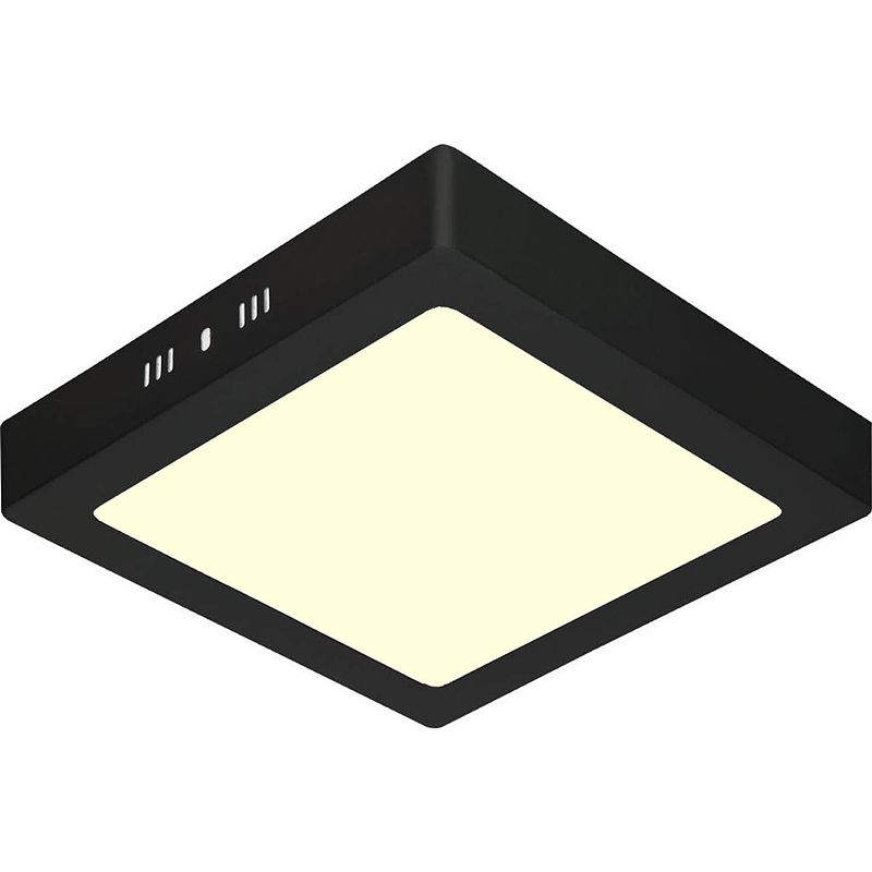 Foto van Led downlight - 18w - warm wit 3000k - mat zwart - opbouw - vierkant - aluminium - 225mm