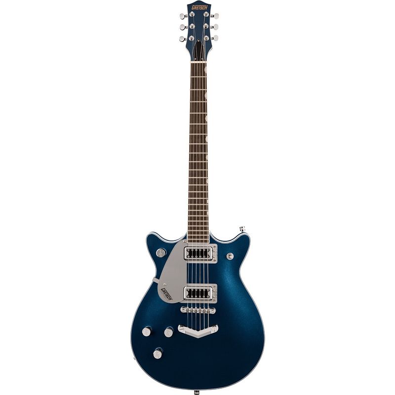 Foto van Gretsch g5232lh electromatic double jet ft midnight sapphire linkshandige elektrische gitaar