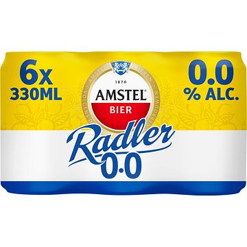 Foto van Amstel radler citroen 0.0 bier blik 6 x 330ml bij jumbo