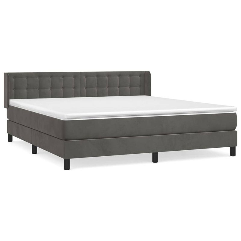 Foto van The living store boxspringbed - fluweel - 203x183x78/88 cm - pocketvering