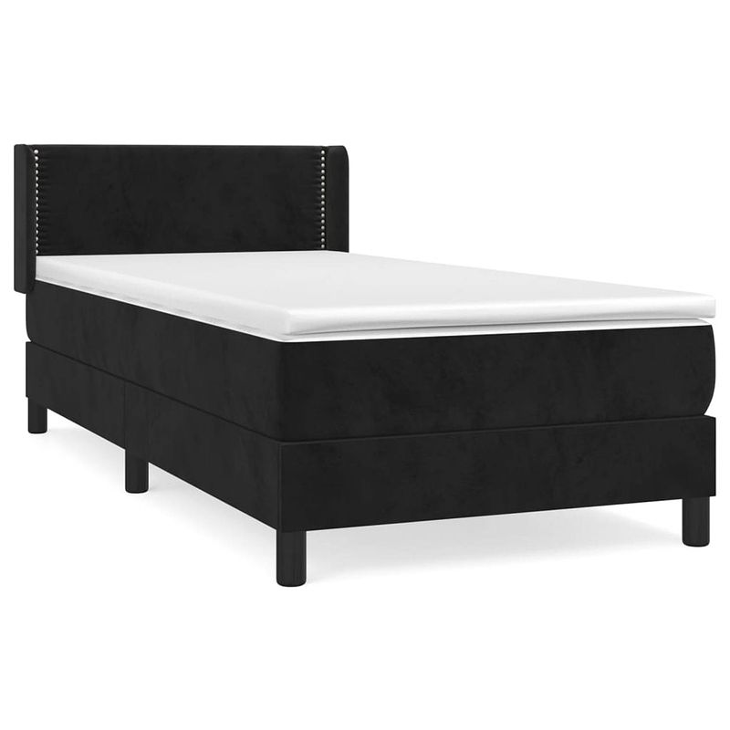 Foto van The living store boxspringbed - bed 203x83x78/88 cm met fluwelen bekleding - verstelbaar hoofdbord - pocketvering