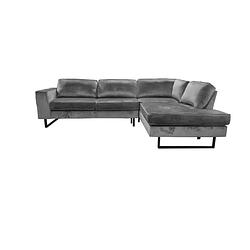 Foto van Hoekbank design puckerto 290cm bank velvet grijs hoek loungebank rechts bankstel