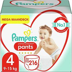 Foto van Pampers - premium protection pants - maat 4 - mega maandbox - 216 broekjes