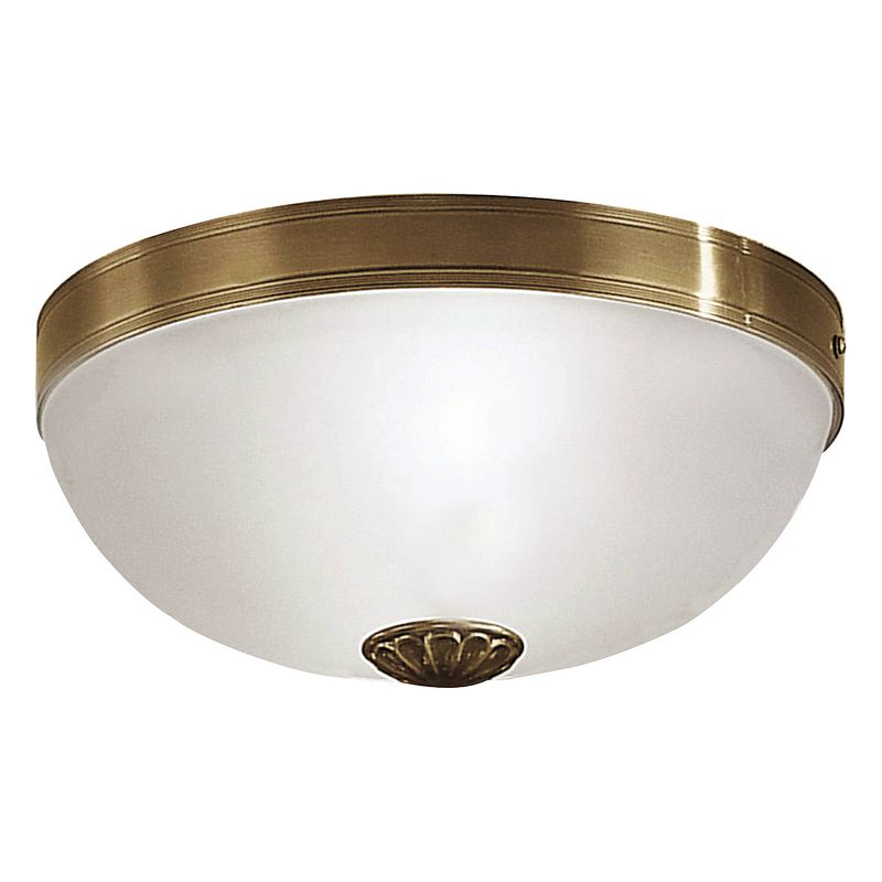 Foto van Eglo imperial - plafondlamp - 2 lichts - ø310mm. - brons - wit