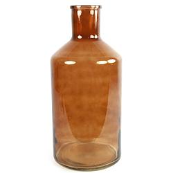 Foto van Countryfield vaas - bruin - glas - xxl fles vorm - d24 x h51 cm - vazen