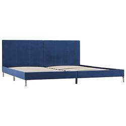 Foto van The living store bedframe klassiek blauw - 208 x 185 x 81 cm - stevig en duurzaam