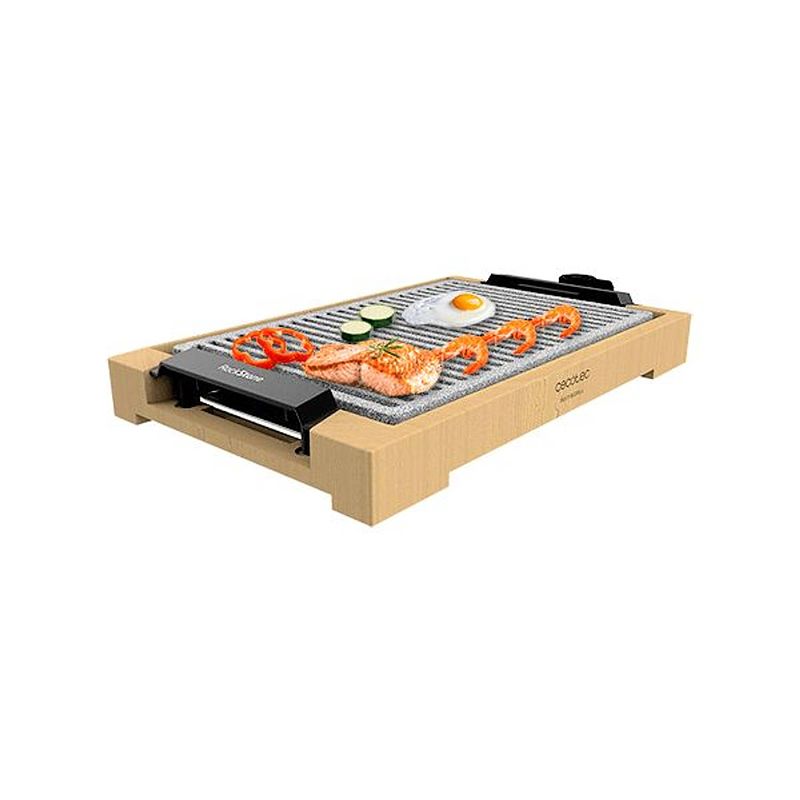 Foto van Grill cecotec tasty&grill 2000 bamboo linestone bamboe