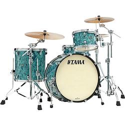 Foto van Tama mr32czus-tqp starclassic maple turquoise pearl 3d. shellset smoked black nickel hardware