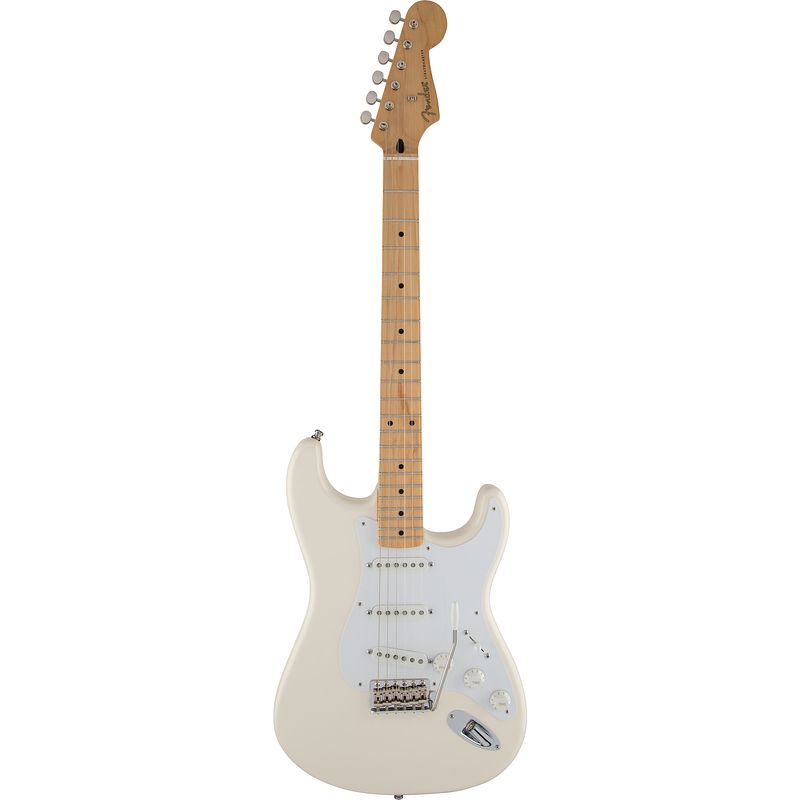 Foto van Fender jimmie vaughan tex-mex strat olympic white mn elektrische gitaar met deluxe gigbag