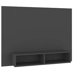 Foto van The living store tv-wandmeubel hifi-kast - 120 x 23.5 x 90 cm - grijs spaanplaat